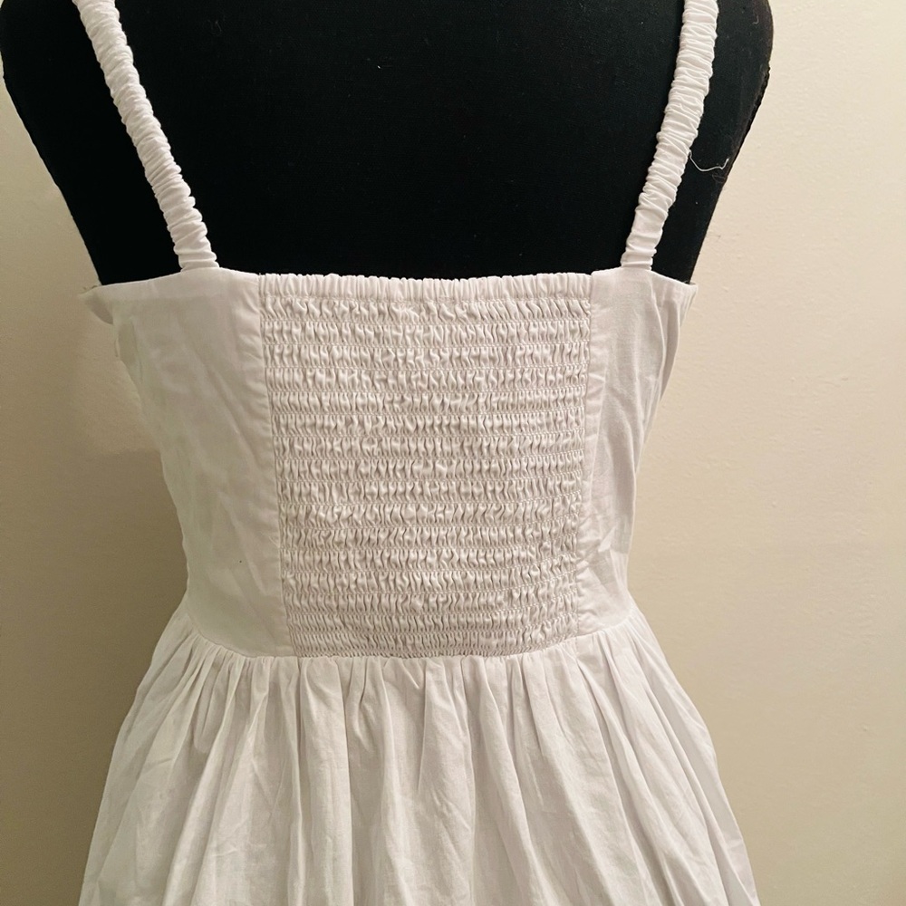 J Crew Corset Midi Dress Navy Trim Size 8 NWT - Picture 5 of 8
